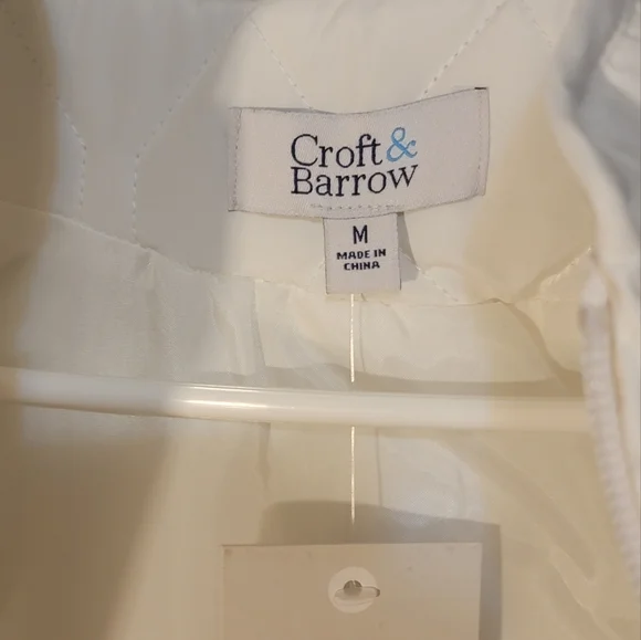 Croft‎ & Barrow The Classic Quilted Vest White Puffer Vest New Medium - Picture 4 of 6